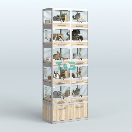 Витрина высокая для продажи животных - крупных грызунов в зоомагазин серии ШИНШИЛЛА-05