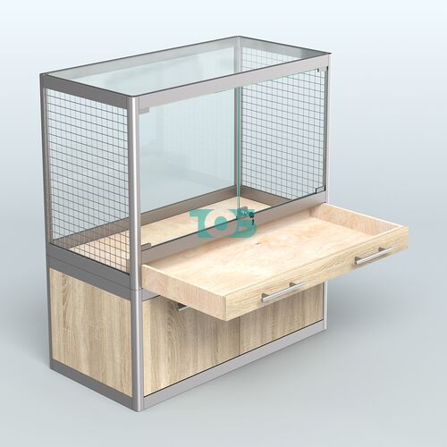Витрина низкая для продажи средних млекопитающих в зоомагазин серии КУНЬИ-01