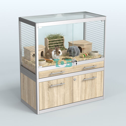 Витрина низкая для продажи средних млекопитающих в зоомагазин серии КУНЬИ-01