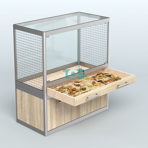 Витрина низкая для продажи средних млекопитающих в зоомагазин серии КУНЬИ-01