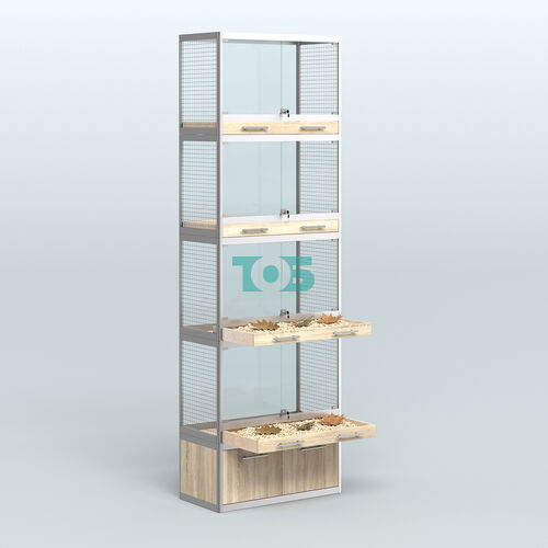 Витрина большая для продажи средних млекопитающих в зоомагазин серии КУНЬИ-04