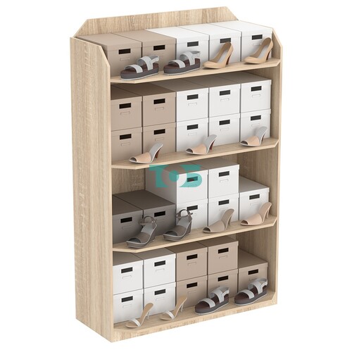 Торговый стеллаж из ДСП для обуви №3 высокий с четырьмя полками