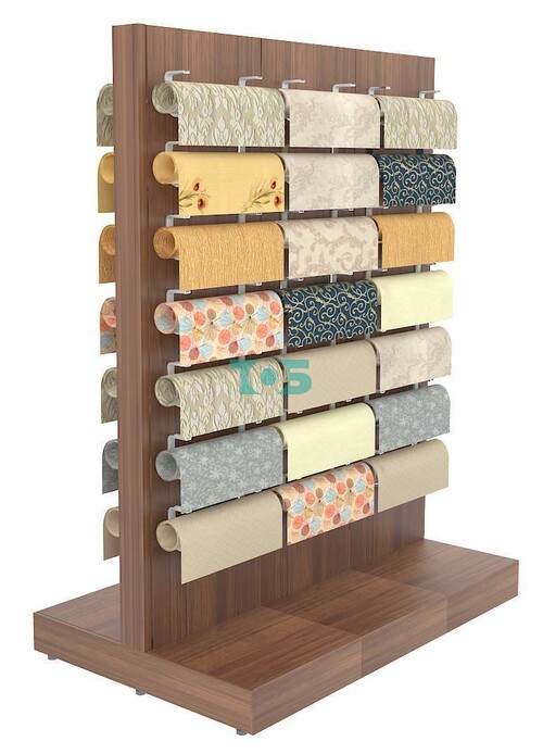 Торговый островной стеллаж для обоев трёх-секционный серии БРАВО №4-1800