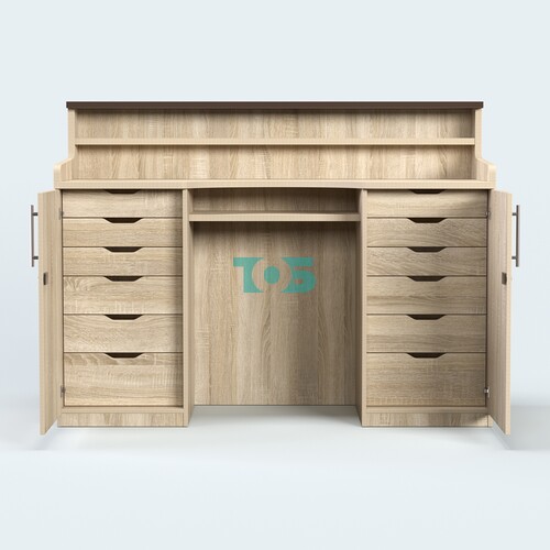 Стол - верстак широкий с ящиками и дверью №3