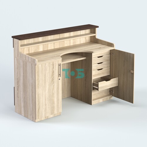 Стол - верстак широкий с ящиками и дверью №3