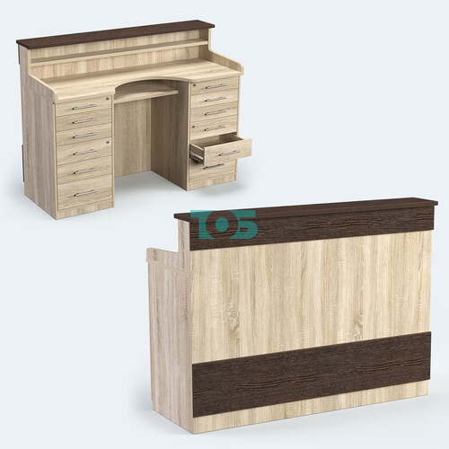 Стол - верстак широкий с ящиками №4