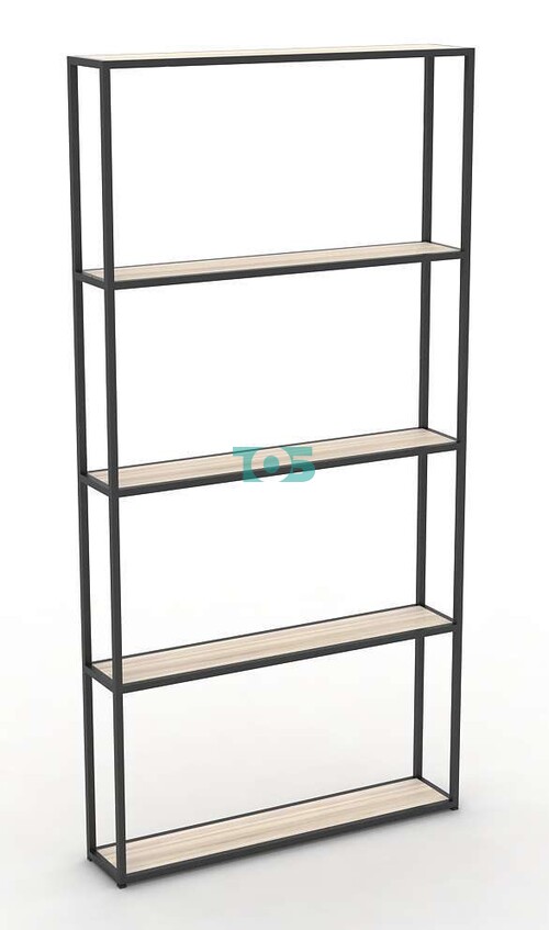 Торговый стеллаж серии ЛОФТ широкий узкий с полками ДСП №2