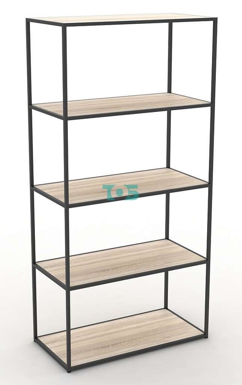 Торговый стеллаж серии ЛОФТ большой с полками ДСП №5