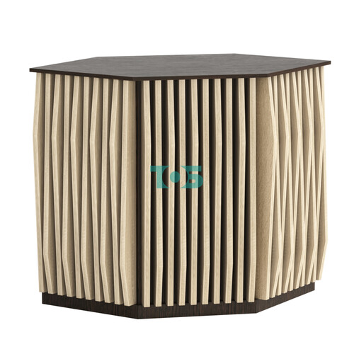 Торговый стол-прилавок шестигранный с планками серии ОРНАМЕНТ №22