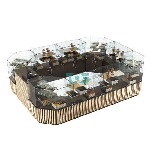 Торговый центральный островок с планками серии ОРНАМЕНТ №3 (10,69 кв.м)