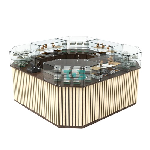 Торговый квадратный островок с планками серии ПРИЛИВ №5 (7,88 кв.м)