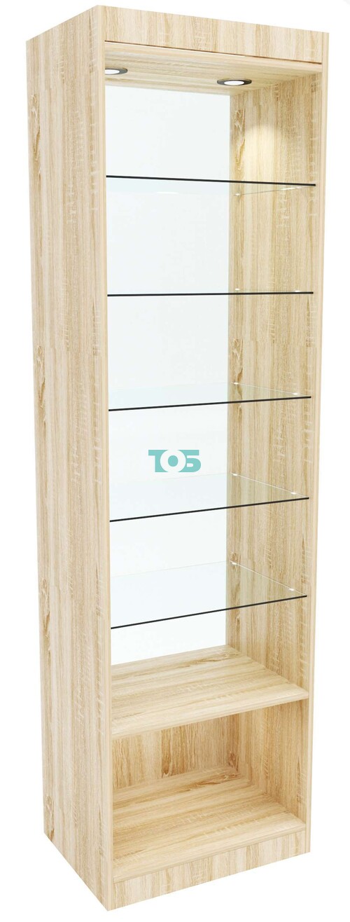 Стеклянная витрина №4-600 с каркасом из ДСП (без дверей)