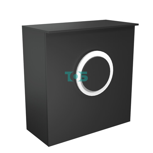 Торговый стол-прилавок широкий с декоративной накладкой серии КРУГ №20