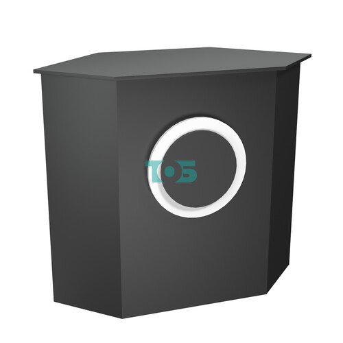 Торговый стол-прилавок шестигранный с декоративной накладкой серии КРУГ №22