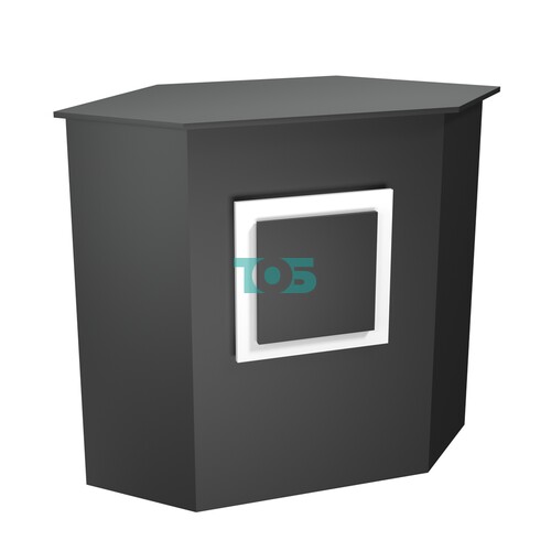 Торговый стол-прилавок шестигранный с декоративной накладкой серии КВАДРАТ №22