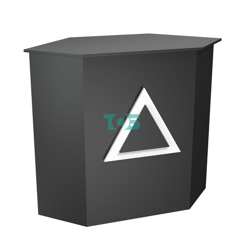 Торговый стол-прилавок шестигранный с декоративной накладкой серии ТРЕУГОЛЬНИК №22