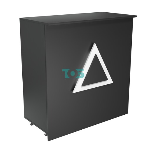 Торговый прилавок под кассу выкатной прямоугольный с декоративной накладкой серии ТРЕУГОЛЬНИК №1