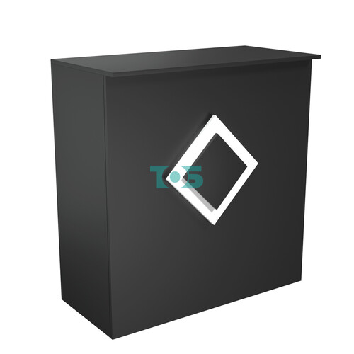 Торговый стол-прилавок широкий с декоративной накладкой серии РОМБ №20