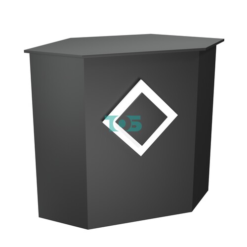 Торговый стол-прилавок шестигранный с декоративной накладкой серии РОМБ №22