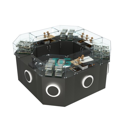 Торговый квадратный островок с накладками серии КРУГ №5 (7,62 кв.м)