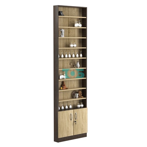 Стеллаж из ДСП с 9-ю полками 100x600 мм серии LEVEL-9 №1 (З/C - ДВП)