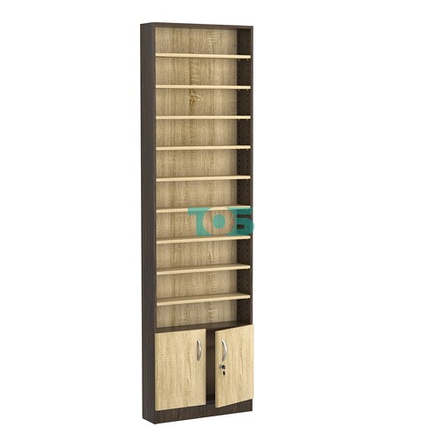 Стеллаж из ДСП с 9-ю полками 150x600 мм серии LEVEL-9 №2 (З/C - ДВП)