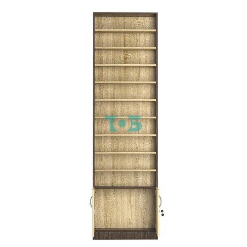 Стеллаж из ДСП с 9-ю полками 150x600 мм серии LEVEL-9 №2 (З/C - ДВП)