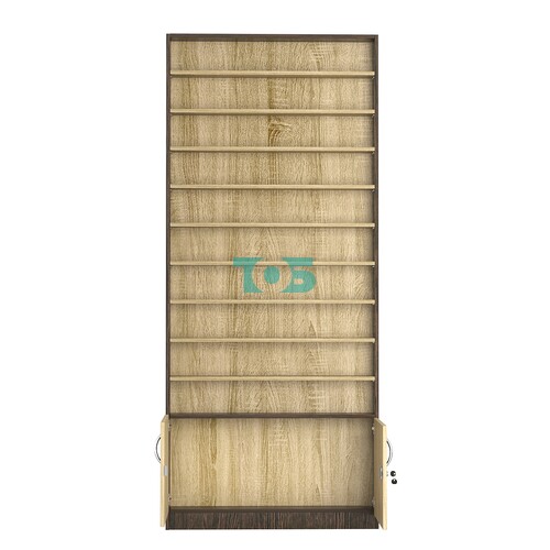 Стеллаж из ДСП с 9-ю полками 100x900 мм серии LEVEL-9 №8 (З/C - ДВП)