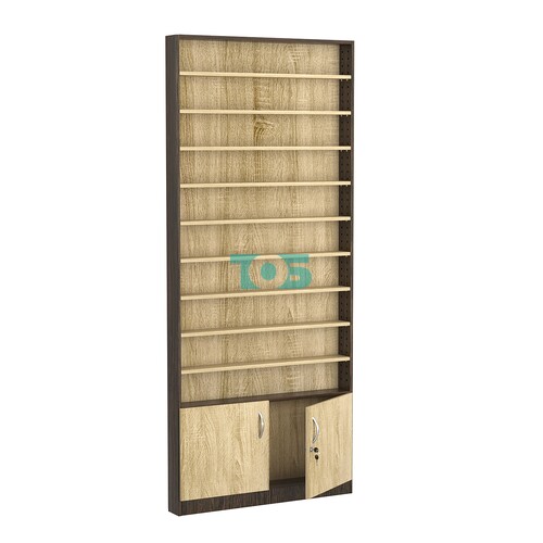 Стеллаж из ДСП с 9-ю полками 100x900 мм серии LEVEL-9 №8 (З/C - ДВП)