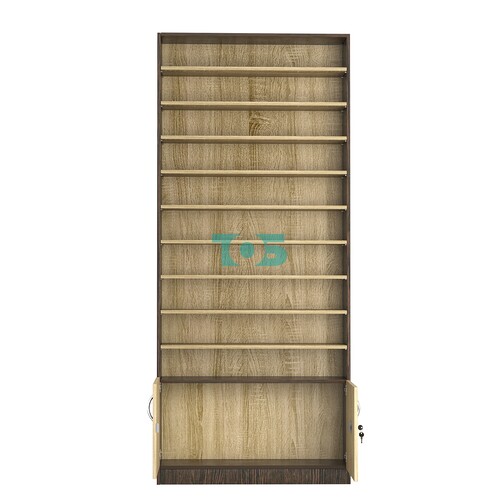 Стеллаж из ДСП с 9-ю полками 250x900 мм серии LEVEL-9 №11 (З/C - ДВП)