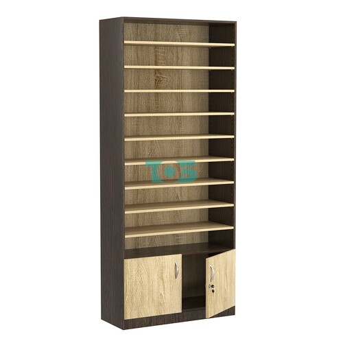 Стеллаж из ДСП с 9-ю полками 350x900 мм серии LEVEL-9 №13 (З/C - ДВП)