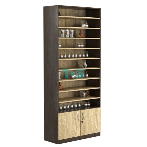 Стеллаж из ДСП с 9-ю полками 350x900 мм серии LEVEL-9 №13 (З/C - ДВП)