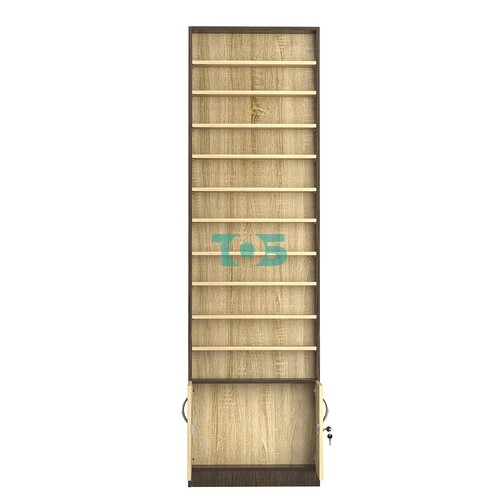 Стеллаж из ДСП с 10-ю полками 100x600 мм серии LEVEL-10 №1 (З/C - ДВП)