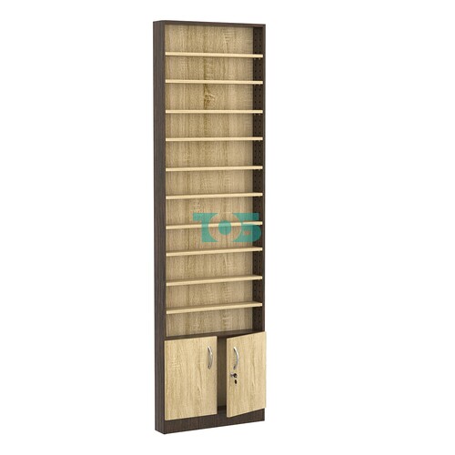 Стеллаж из ДСП с 10-ю полками 100x600 мм серии LEVEL-10 №1 (З/C - ДВП)