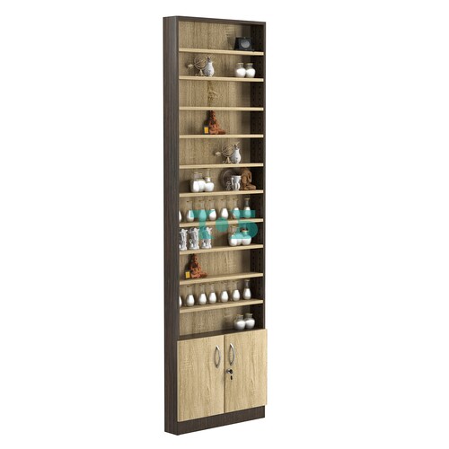 Стеллаж из ДСП с 10-ю полками 100x600 мм серии LEVEL-10 №1 (З/C - ДВП)