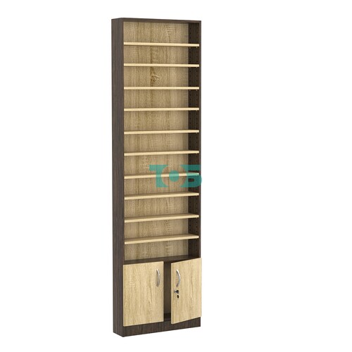 Стеллаж из ДСП с 10-ю полками 150x600 мм серии LEVEL-10 №2 (З/C - ДВП)