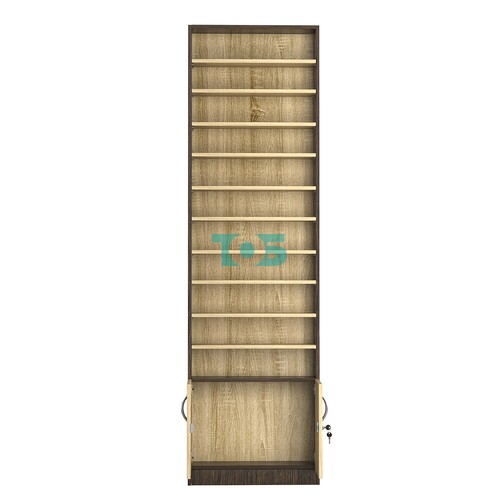 Стеллаж из ДСП с 10-ю полками 150x600 мм серии LEVEL-10 №2 (З/C - ДВП)