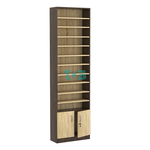 Стеллаж из ДСП с 10-ю полками 250x600 мм серии LEVEL-10 №4 (З/C - ДВП)