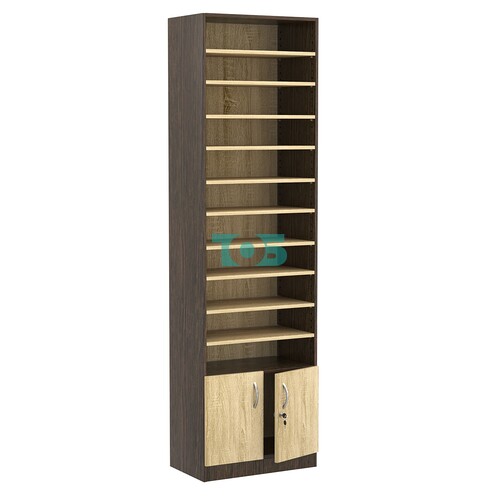 Стеллаж из ДСП с 10-ю полками 350x600 мм серии LEVEL-10 №6 (З/C - ДВП)