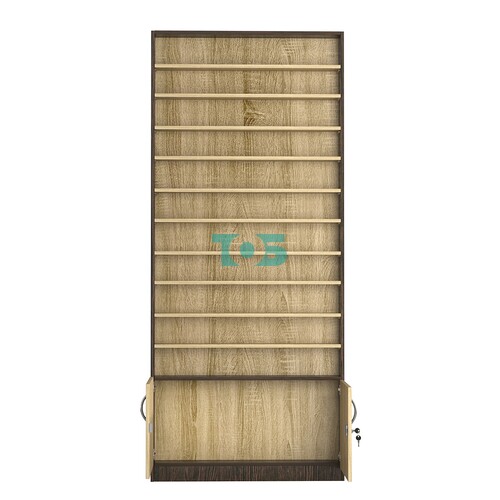 Стеллаж из ДСП с 10-ю полками 100x900 мм серии LEVEL-10 №8 (З/C - ДВП)