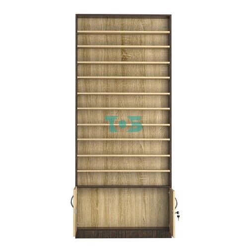 Стеллаж из ДСП с 10-ю полками 150x900 мм серии LEVEL-10 №9 (З/C - ДВП)