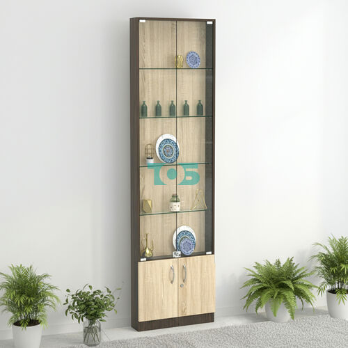 Торговая витрина с 4-мя стеклянными полками 100x600 мм серии NEXT-4 №1 (З/C - ДВП)