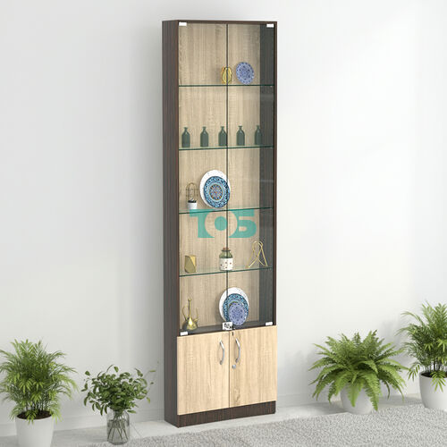 Торговая витрина с 4-мя стеклянными полками 150x600 мм серии NEXT-4 №2 (З/C - ДВП)