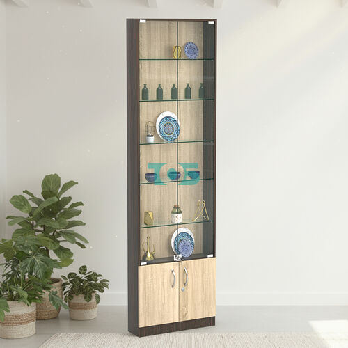 Торговая витрина с 5-ю стеклянными полками 150x600 мм серии NEXT-5 №2 (З/C - ДВП)