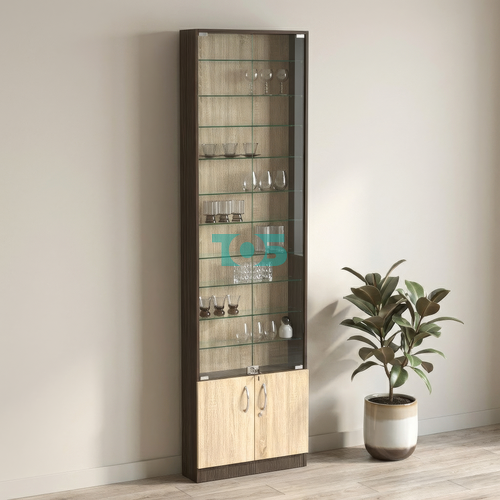 Торговая витрина с 10-ю стеклянными полками 100x600 мм серии NEXT-10 №1 (З/C - ДВП)