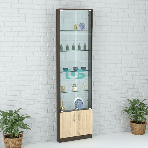 Торговая витрина с 4-мя стеклянными полками 100x600 мм серии NEXT-4 №1-1 (З/C - СТЕКЛО)