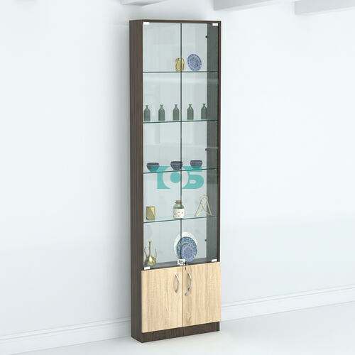 Торговая витрина с 4-мя стеклянными полками 150x600 мм серии NEXT-4 №2-1 (З/C - СТЕКЛО)