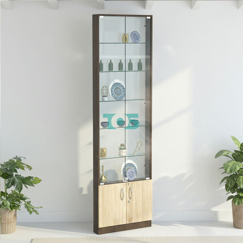 Торговая витрина с 5-ю стеклянными полками 100x600 мм серии NEXT-5 №1-1 (З/C - СТЕКЛО)