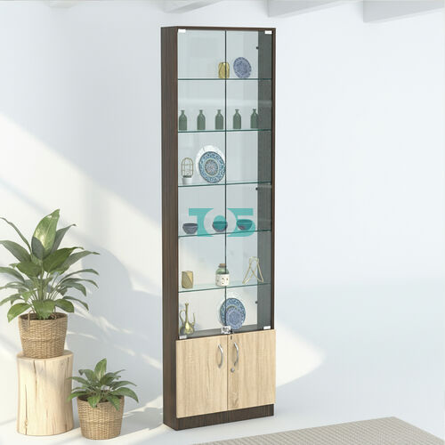 Торговая витрина с 5-ю стеклянными полками 150x600 мм серии NEXT-5 №2-1 (З/C - СТЕКЛО)