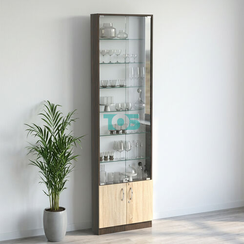 Торговая витрина с 6-ю стеклянными полками 150x600 мм серии NEXT-6 №2-1 (З/C - СТЕКЛО)